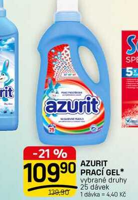 AZURIT PRACÍ GEL* vybrané druhy 25 dávek
