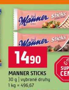 MANNER STICKS 30 g vybrané druhy