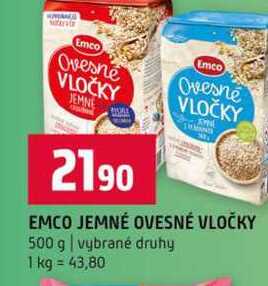 EMCO JEMNÉ OVESNÉ VLOČKY 500 g vybrané druhy