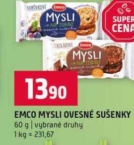 EMCO MYSLI OVESNÉ SUŠENKY 60 g vybrané druhy