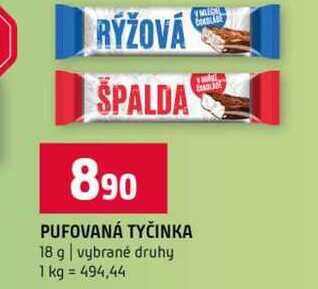 PUFOVANÁ TYČINKA 18 g vybrané druhy