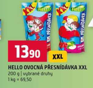 HELLO OVOCNÁ PŘESNÍDÁVKA XXL 200 g vybrané druhy