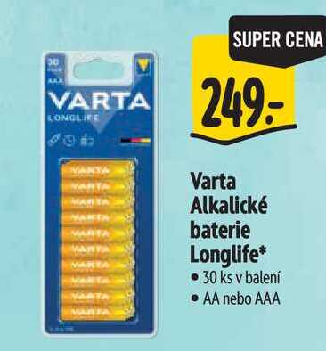 Varta Alkalické baterie Longlife, 30 ks