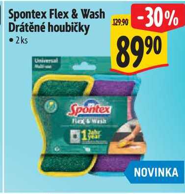 Spontex Flex & Wash Drátěné houbičky, 2 ks