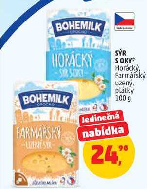 SÝR S OKY Horácký, Farmářský uzený, plátky, 100 g