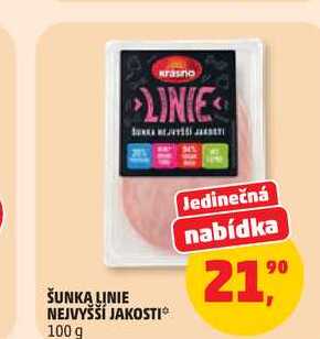 ŠUNKA LINIE NEJVYŠŠÍ JAKOSTI, 100 g 