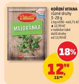 KOŘENÍ VITANA různé druhy, 3-28 g