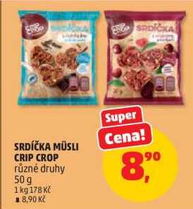 SRDÍČKA MÜSLI CRIP CROP různé druhy, 50 g