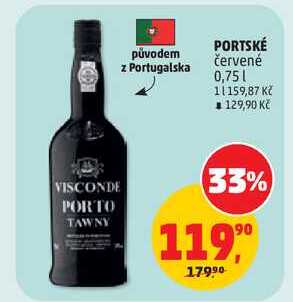 PORTSKÉ červené, 0,75 l