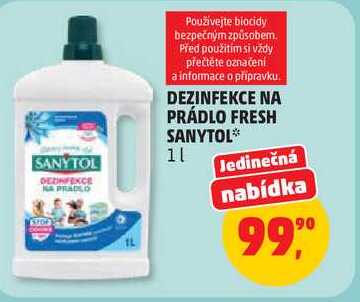 SANYTOL DEZINFEKCE NA PRADLO, 1 l 