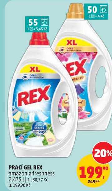 PRACÍ GEL REX amazonia freshness, 2,475 l