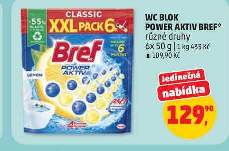 WC BLOK POWER AKTIV BREF různé druhy, 6x 50 g