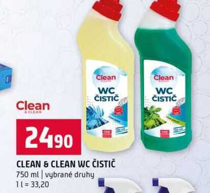 CLEAN & CLEAN WC ČISTIČ 750 ml vybrané druhy