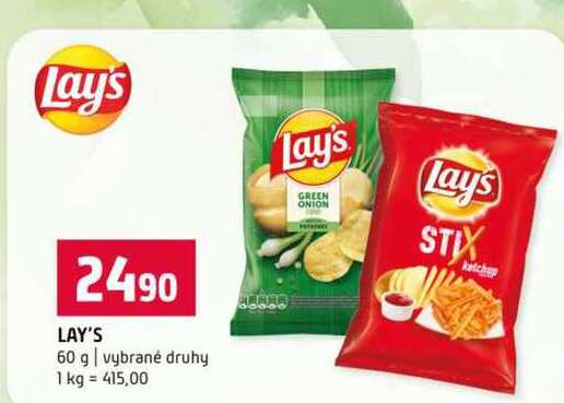 LAY'S 60 g vybrané druhy