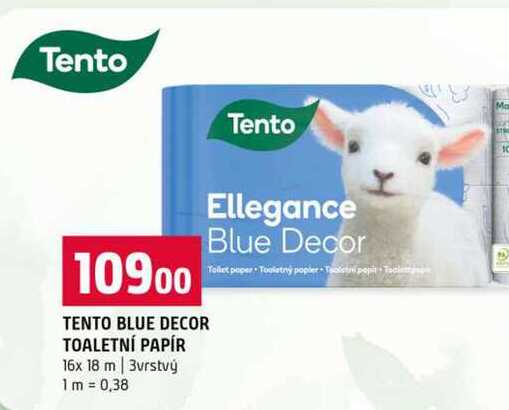TENTO BLUE DECOR TOALETNÍ PAPÍR 16x 18 m 3vrstvý