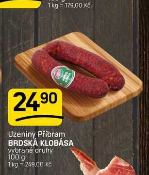 BRDSKÁ KLOBÁSA vybrané druhy 100 g
