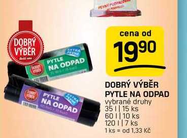 DOBRÝ VÝBĚR PYTLE NA ODPAD vybrané druhy 35 || 15 ks 