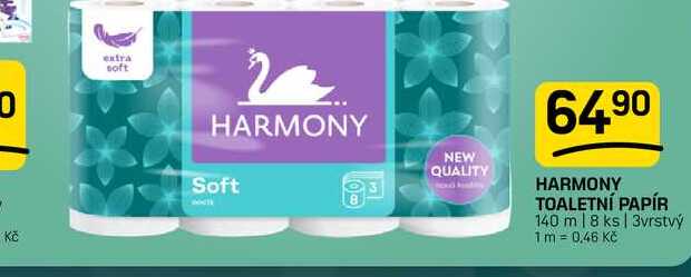 HARMONY TOALETNÍ PAPÍR 140 m | 8 ks | 3vrstvý