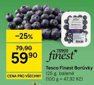 Tesco Finest Borůvky, 125 g, balené 