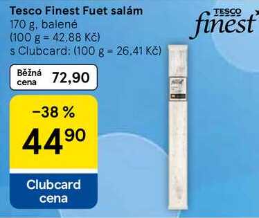 Tesco Finest Fuet salám, 170 g, balené