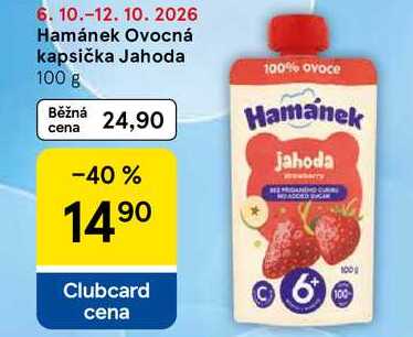 Hamánek Ovocná kapsička Jahoda, 100 g