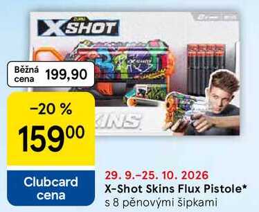 X-Shot Skins Flux Pistole, s 8 pěnovými šipkami