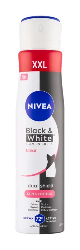 NIVEA Antiperspirant sprej Black & White Invisible Clear, 250 ml