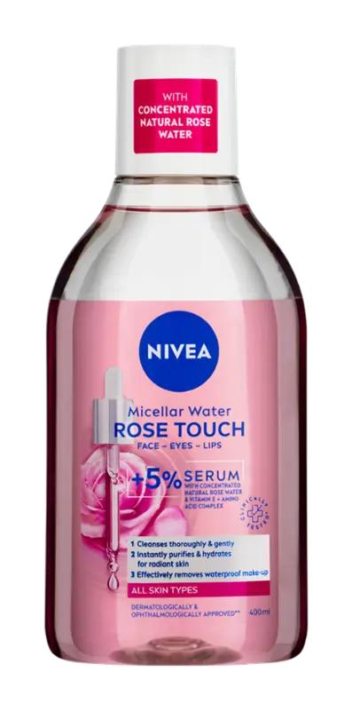 NIVEA Dvoufázová čisticí micelární voda Rose Touch, 400 ml