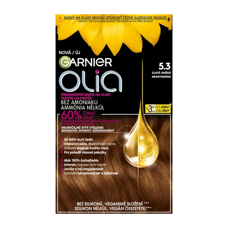 Garnier Permanentní barva na vlasy Olia bez amoniaku 5.3 zlatá hnědá, 1 ks
