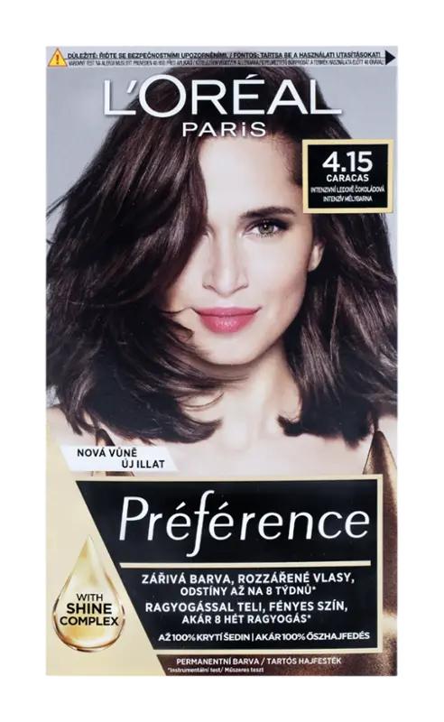 L'Oréal Barva na vlasy Préférence 4.15 Caracas intenzivní ledově čokoládová, 1 ks