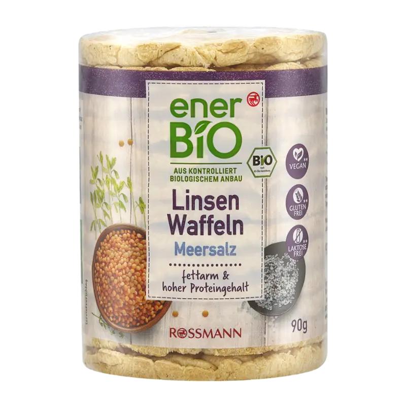 enerBiO Čočkové vafle s mořskou solí, 90 g