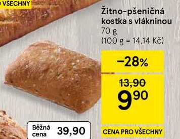 Žitno-pšeničná kostka s vlákninou, 70 g 