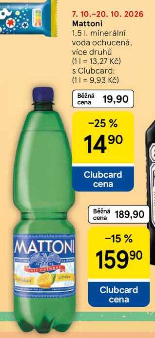 Mattoni, 1,5 l, minerální voda ochucená