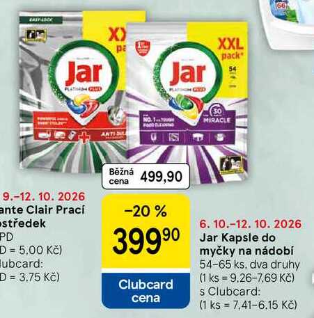 Jar Kapsle do myčky na nádobí, 54-65 ks, dva druhy 
