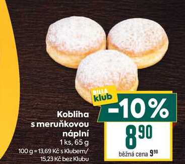 Kobliha s meruňkovou náplní 65g