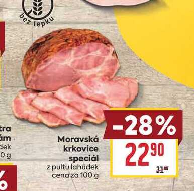 Moravská krkovice speciál z pultu lahůdek cena za 100 g