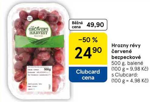 Hrozny révy červené bezpeckové, 500 g, balené
