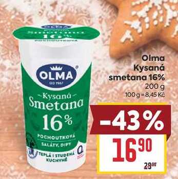 Olma Kysaná smetana 16% 200 g  v akci