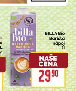 BILLA BIO Barista nápoj 1l