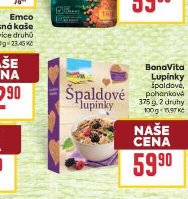 Bona Vita Lupínky špaldové, pohankové 375 g
