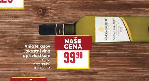 Vino Mikulov Jakostní vina s přívlastkem 0,75l