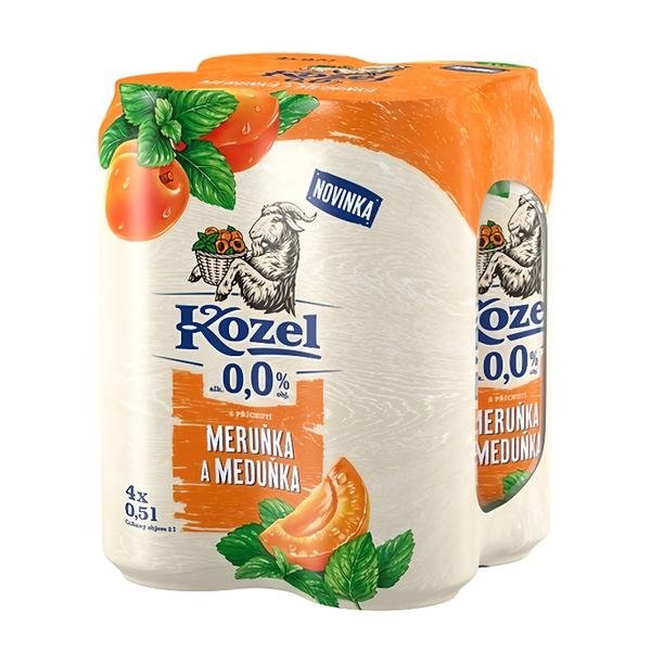 Velkopopovický Kozel Nealkoholické pivo Meruňka a Meduňka 4x500ml