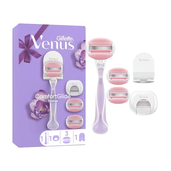 Gillette Venus ComfortGlide holicí strojek + 3 náhradní hlavice + držák + kryt