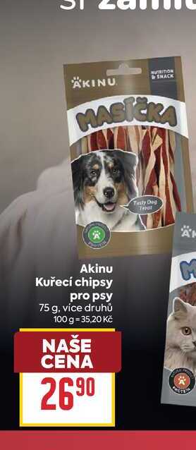 Akinu Kuřecí chipsy pro psy 75 g