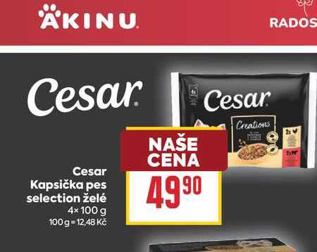 Cesar Kapsička pes selection želé 4× 100 g