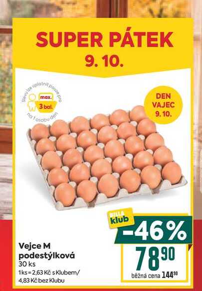 Vejce M podestýlková 30 ks 