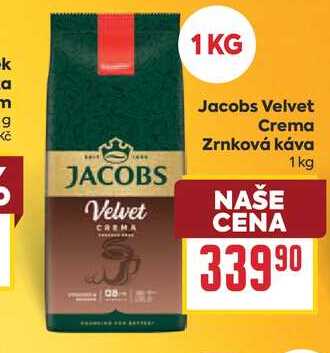 Jacobs Velvet Crema Zrnková káva 1 kg 
