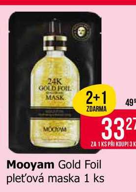 Mooyam Gold Foil pleťová maska 1 ks