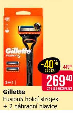 Gillette Fusion5 holicí strojek + 2 náhradní hlavice 