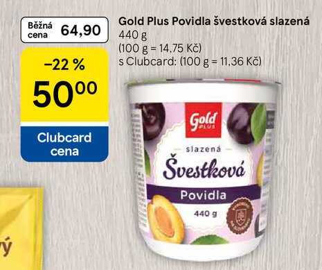Gold Plus Povidla švestková slazená, 440 g 